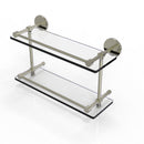 Allied Brass 16 Inch Tempered Double Glass Shelf with Gallery Rail P1000-2-16-GAL-PNI