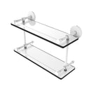 Allied Brass 16 Inch Tempered Double Glass Shelf with Gallery Rail P1000-2-16-GAL-WHM
