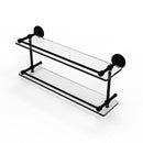 Allied Brass 22 Inch Tempered Double Glass Shelf with Gallery Rail P1000-2-22-GAL-BKM