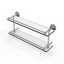 Allied Brass 22 Inch Tempered Double Glass Shelf with Gallery Rail P1000-2-22-GAL-SN