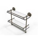Allied Brass 16 Inch Gallery Double Glass Shelf with Towel Bar P1000-2TB-16-GAL-ABR
