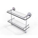 Allied Brass 16 Inch Gallery Double Glass Shelf with Towel Bar P1000-2TB-16-GAL-PC