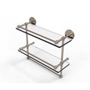 Allied Brass 16 Inch Gallery Double Glass Shelf with Towel Bar P1000-2TB-16-GAL-PEW