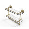 Allied Brass 16 Inch Gallery Double Glass Shelf with Towel Bar P1000-2TB-16-GAL-UNL