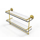 Allied Brass 22 Inch Gallery Double Glass Shelf with Towel Bar P1000-2TB-22-GAL-PB