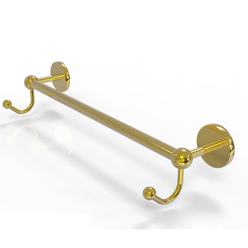 Allied Brass Prestige Skyline Collection 18 Inch Towel Bar with Integrated Hooks P1000-41-18-HK-PB