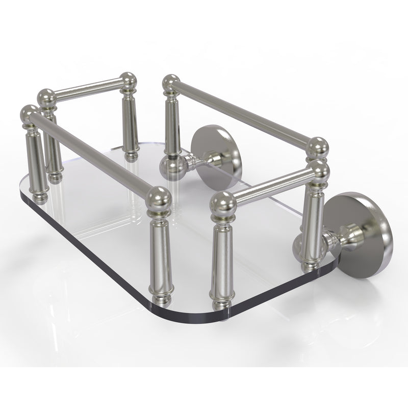 Allied Brass Prestige Skyline Collection Wall Mounted Glass Guest Towel Tray P1000-GT-5-SN