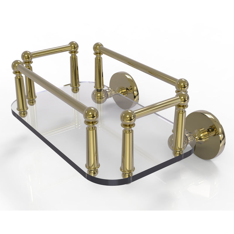 Allied Brass Prestige Skyline Collection Wall Mounted Glass Guest Towel Tray P1000-GT-5-UNL