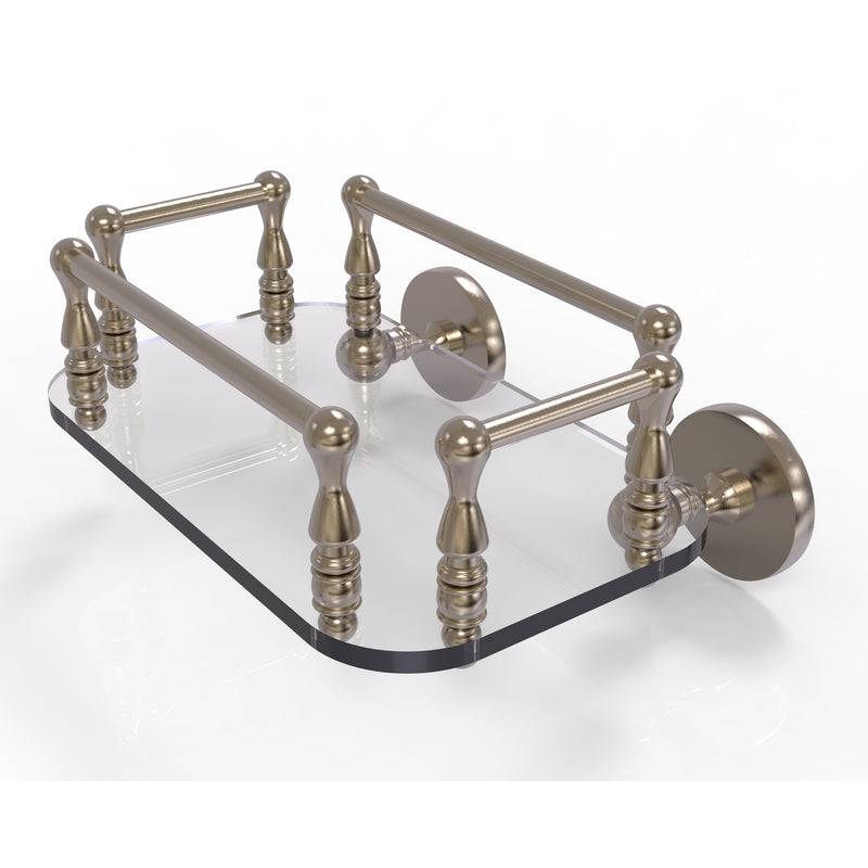 Allied Brass Prestige Skyline Collection Wall Mounted Glass Guest Towel Tray P1000-GT-6-PEW