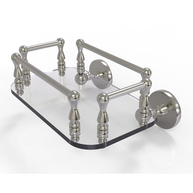 Allied Brass Prestige Skyline Collection Wall Mounted Glass Guest Towel Tray P1000-GT-6-SN