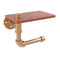 Allied Brass Pipeline Collection Toilet Paper Holder with Wood Shelf P-140-ETPWS-BBR