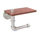 Allied Brass Pipeline Collection Toilet Paper Holder with Wood Shelf P-140-ETPWS-SN