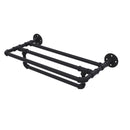 Allied Brass Pipeline Collection 24 Inch Wall Mounted Towel Shelf with Towel Bar P-240-24-TSTB-BKM