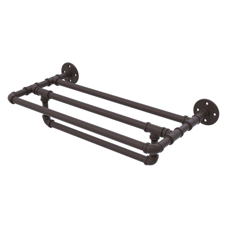 Allied Brass Pipeline Collection 24 Inch Wall Mounted Towel Shelf with Towel Bar P-240-24-TSTB-ORB