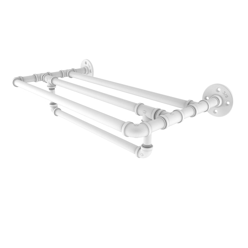 Allied Brass Pipeline Collection 24 Inch Wall Mounted Towel Shelf with Towel Bar P-240-24-TSTB-WHM