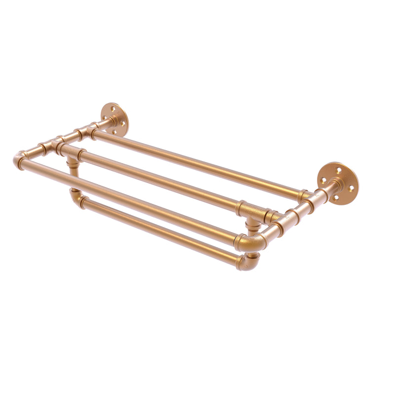 Allied Brass Pipeline Collection 30 Inch Wall Mounted Towel Shelf with Towel Bar P-240-30-TSTB-BBR