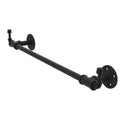 Allied Brass Pipeline Collection 24 Inch Towel Bar with Integrated Hooks P-250-24-TBHK-BKM