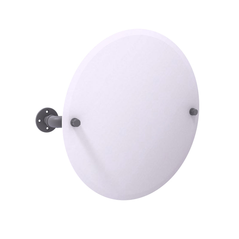 Allied Brass Pipeline Collection Frameless Round Wall Mounted Tilt Mirror P-350-TM90-GYM