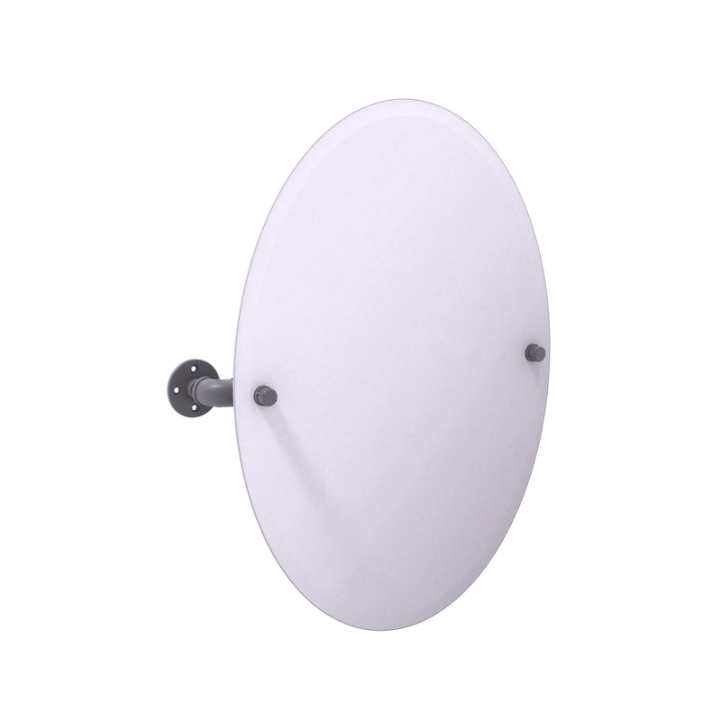 Allied Brass Pipeline Collection Frameless Oval Wall Mounted Tilt Mirror P-350-TM91-GYM