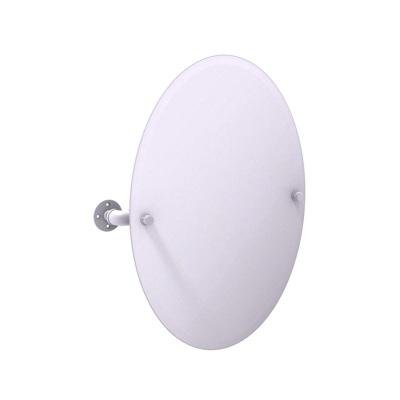 Allied Brass Pipeline Collection Frameless Oval Wall Mounted Tilt Mirror P-350-TM91-WHM