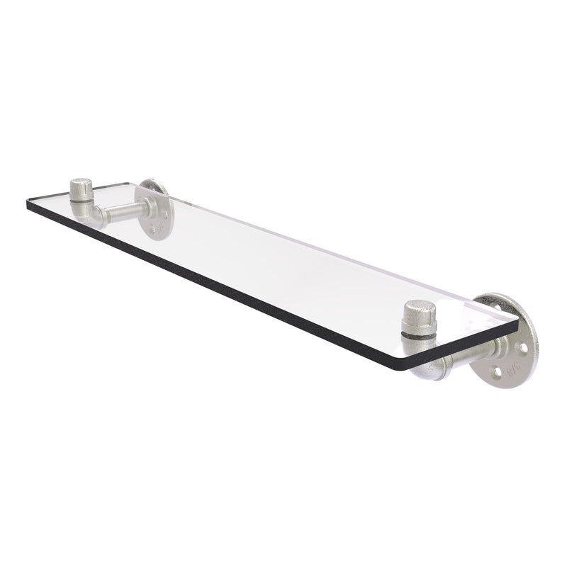 Allied Brass Pipeline Collection 22 Inch Glass Shelf P-400-22-GS-SN