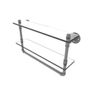 Allied Brass Pipeline Collection 22 Inch Doulbe Glass Shelf with Towel Bar P-430-22-DGSTB-GYM
