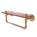 Allied Brass Pipeline Collection 16 Inch Ironwood Shelf with Towel Bar P-460-16-WSTB-BBR