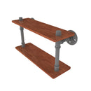 Allied Brass Pipeline Collection 16 Inch Ironwood Double Shelf P-470-16-DWS-GYM