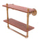 Allied Brass Pipeline Collection 16 Inch Double Ironwood Shelf with Towel Bar P-480-16-DWSTB-BBR