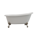 Cambridge Plumbing Cast Iron Slipper Clawfoot Tub 61"x30", No Faucet Drillings BN Feet