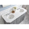 Water Creation 60" Palace Collection Quartz Carrara Cashmere Gray Bathroom Vanity Set with Hardware and F2-0009 Faucets in Chrome Finish PA60QZ01CG-000BX0901