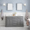 Water Creation 60" Palace Collection Quartz Carrara Cashmere Gray Bathroom Vanity Set with Hardware Mirror in Chrome Finish PA60QZ01CG-E18000000