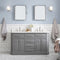 Water Creation 60" Palace Collection Quartz Carrara Cashmere Gray Bathroom Vanity Set with Hardware and F2-0012 Faucets in Polished Nickel PVD Finish PA60QZ05CG-000TL1205