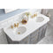 Water Creation 60" Palace Collection Quartz Carrara Cashmere Gray Bathroom Vanity Set with Hardware and F2-0013 Faucets in Satin Gold Finish and Only Mirrors in Chrome Finish PA60QZ06CG-E18FX1306