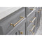 Water Creation 60" Palace Collection Quartz Carrara Cashmere Gray Bathroom Vanity Set with Hardware and F2-0013 Faucets in Satin Gold Finish and Only Mirrors in Chrome Finish PA60QZ06CG-000FX1306