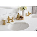 Water Creation 60" Palace Collection Quartz Carrara Cashmere Gray Bathroom Vanity Set with Hardware and F2-0013 Faucets in Satin Gold Finish and Only Mirrors in Chrome Finish PA60QZ06CG-000FX1306