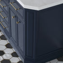 Water Creation Palace 60" Double Sink White Quartz Countertop Vanity in Monarch Blue and Mirrors PA60QZ06MB-E18000000