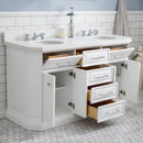 Water Creation 60" Palace Collection Quartz Carrara Pure White Bathroom Vanity Set with Hardware in Chrome Finish PA60QZ01PW-000000000