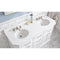 Water Creation 60" Palace Collection Quartz Carrara Pure White Bathroom Vanity Set with Hardware and F2-0009 Faucets in Polished Nickel PVD Finish PA60QZ05PW-000BX0905