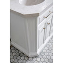 Water Creation 60" Palace Collection Quartz Carrara Pure White Bathroom Vanity Set with Hardware in Polished Nickel PVD Finish PA60QZ05PW-000000000