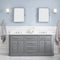 Water Creation 72" Palace Collection Quartz Carrara Cashmere Gray Bathroom Vanity Set with Hardware Mirror in Chrome Finish PA72QZ01CG-E18000000