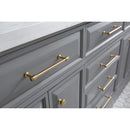 Water Creation 72" Palace Collection Quartz Carrara Cashmere Gray Bathroom Vanity Set with Hardware and F2-0012 Faucets in Satin Gold Finish and Only Mirrors in Chrome Finish PA72QZ06CG-000TL1206