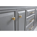 Water Creation 72" Palace Collection Quartz Carrara Cashmere Gray Bathroom Vanity Set with Hardware in Satin Gold Finish and Only Mirrors in Chrome Finish PA72QZ06CG-E18000000