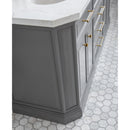 Water Creation 72" Palace Collection Quartz Carrara Cashmere Gray Bathroom Vanity Set with Hardware and F2-0012 Faucets in Satin Gold Finish and Only Mirrors in Chrome Finish PA72QZ06CG-000TL1206