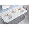 Water Creation 72" Palace Collection Quartz Carrara Cashmere Gray Bathroom Vanity Set with Hardware and F2-0013 Faucets in Satin Gold Finish and Only Mirrors in Chrome Finish PA72QZ06CG-000FX1306