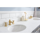 Water Creation 72" Palace Collection Quartz Carrara Cashmere Gray Bathroom Vanity Set with Hardware and F2-0013 Faucets in Satin Gold Finish and Only Mirrors in Chrome Finish PA72QZ06CG-E18FX1306