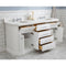 Water Creation 72" Palace Collection Quartz Carrara Pure White Bathroom Vanity Set with Hardware in Chrome Finish PA72QZ01PW-000000000