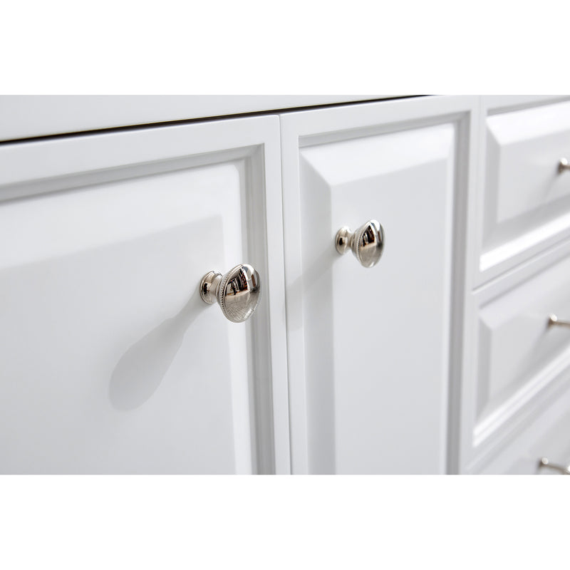 Water Creation 72" Palace Collection Quartz Carrara Pure White Bathroom Vanity Set with Hardware in Polished Nickel PVD Finish PA72QZ05PW-000000000