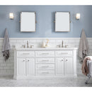 Water Creation 72" Palace Collection Quartz Carrara Pure White Bathroom Vanity Set with Hardware and F2-0012 Faucets Mirror in Polished Nickel PVD Finish PA72QZ05PW-E18TL1205