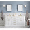 Water Creation 72" Palace Collection Quartz Carrara Pure White Bathroom Vanity Set with Hardware in Satin Gold Finish and Only Mirrors in Chrome Finish PA72QZ06PW-E18000000